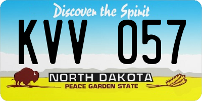 ND license plate KVV057