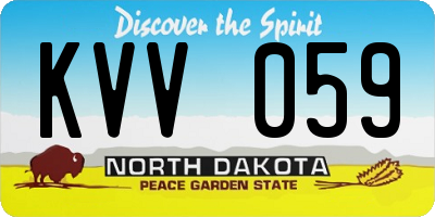 ND license plate KVV059