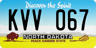 ND license plate KVV067