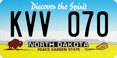 ND license plate KVV070