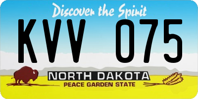 ND license plate KVV075