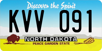 ND license plate KVV091