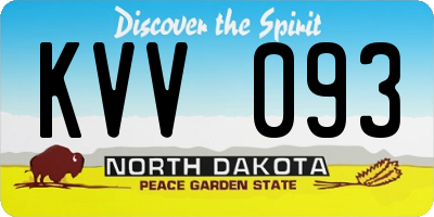 ND license plate KVV093