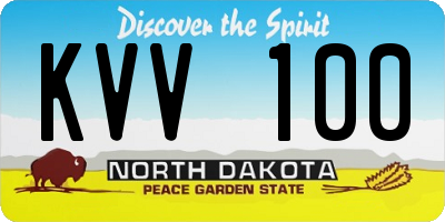 ND license plate KVV100