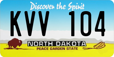 ND license plate KVV104