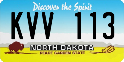 ND license plate KVV113