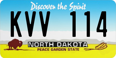 ND license plate KVV114