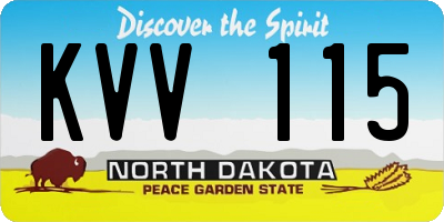 ND license plate KVV115