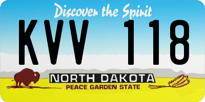 ND license plate KVV118