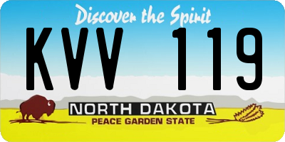 ND license plate KVV119