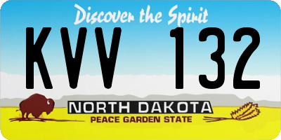 ND license plate KVV132