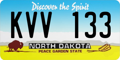 ND license plate KVV133