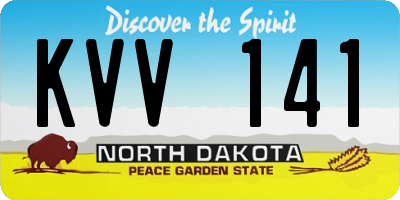 ND license plate KVV141