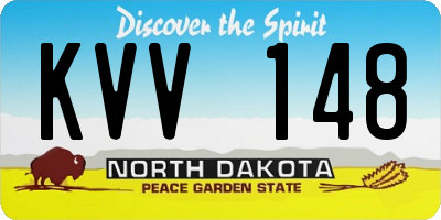 ND license plate KVV148