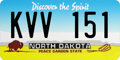 ND license plate KVV151