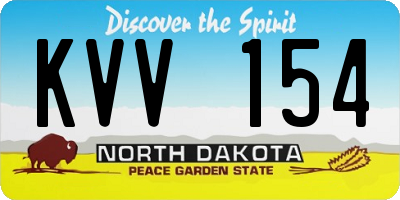 ND license plate KVV154