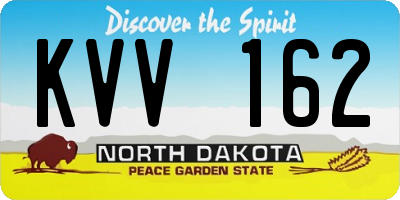 ND license plate KVV162