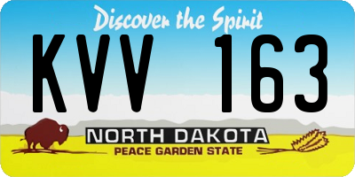 ND license plate KVV163