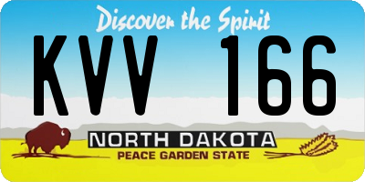 ND license plate KVV166