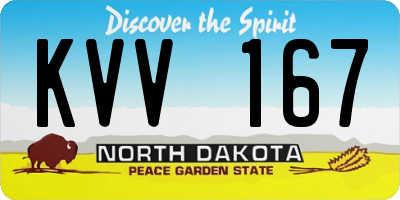 ND license plate KVV167