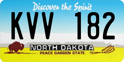 ND license plate KVV182
