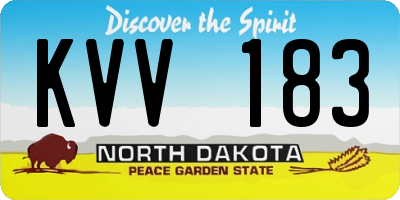 ND license plate KVV183