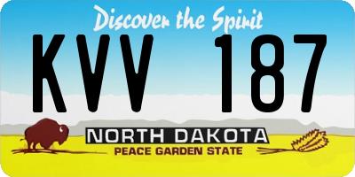 ND license plate KVV187
