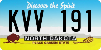 ND license plate KVV191