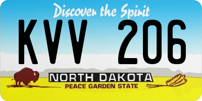 ND license plate KVV206