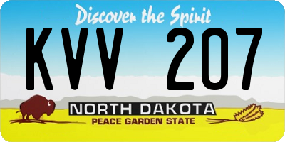 ND license plate KVV207