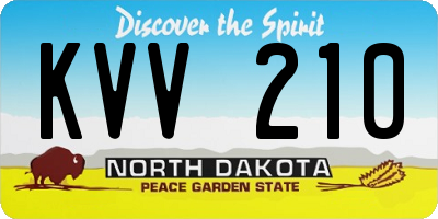 ND license plate KVV210