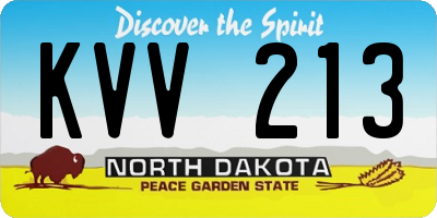 ND license plate KVV213