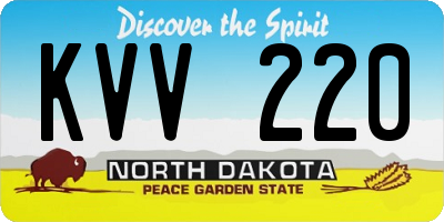 ND license plate KVV220