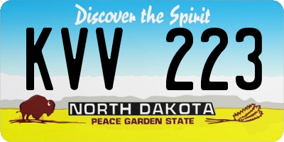 ND license plate KVV223