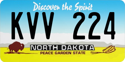 ND license plate KVV224