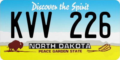 ND license plate KVV226