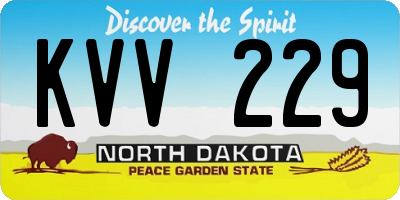 ND license plate KVV229