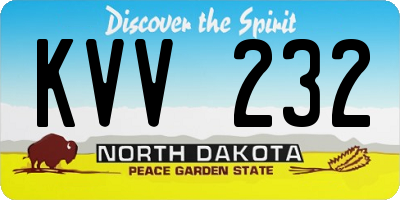 ND license plate KVV232