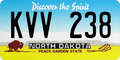 ND license plate KVV238