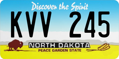ND license plate KVV245