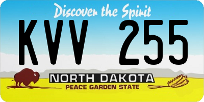ND license plate KVV255