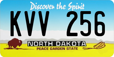 ND license plate KVV256