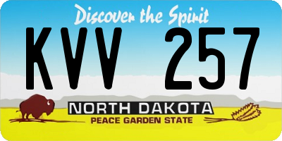 ND license plate KVV257
