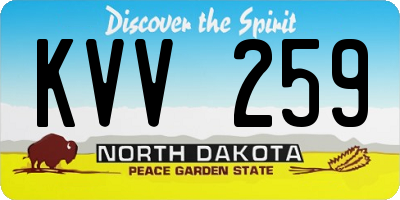 ND license plate KVV259