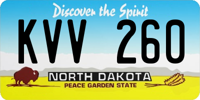 ND license plate KVV260