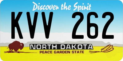 ND license plate KVV262