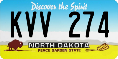ND license plate KVV274
