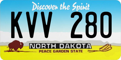 ND license plate KVV280
