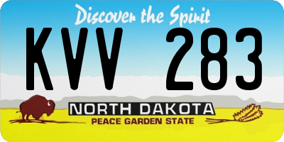 ND license plate KVV283