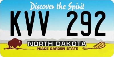 ND license plate KVV292